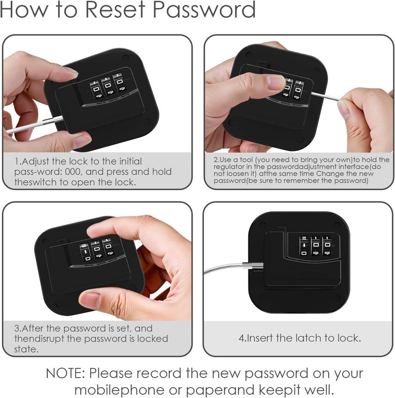 Qutspou Refrigerator Lock - Heavy Duty Fridge & Cabinet Lock, Keyless Combination Lock for Drawers, Ovens, Trash Cans, and More | Easy Install | Black (2-Pack) - Image 3